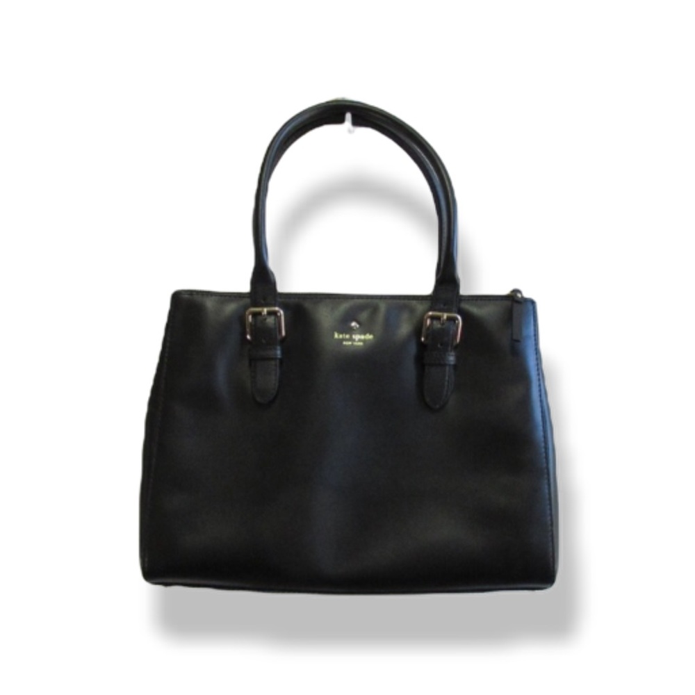 Large Kate Spade Black Leather Satchel Handbag